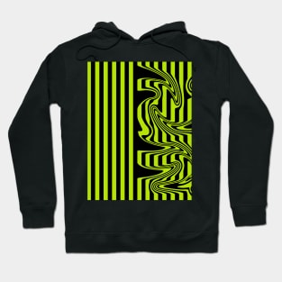 Stripes and Swirls - Lime Green and Black Hoodie